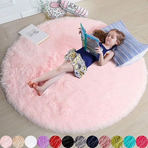 Fluffy round area rug soft - round,